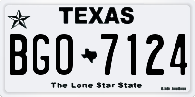 TX license plate BGO7124