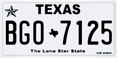 TX license plate BGO7125