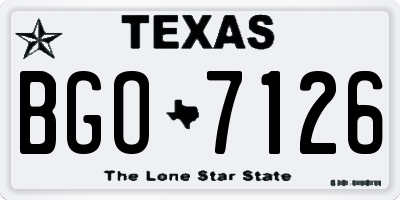 TX license plate BGO7126