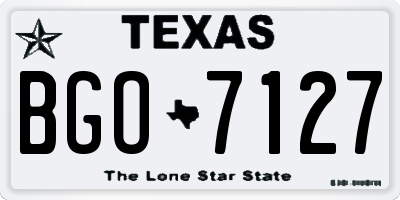 TX license plate BGO7127