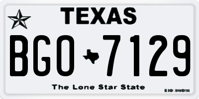 TX license plate BGO7129