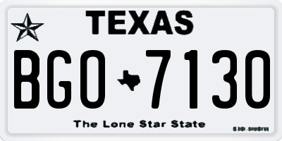 TX license plate BGO7130