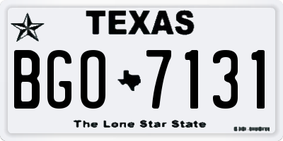 TX license plate BGO7131