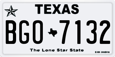 TX license plate BGO7132