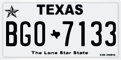 TX license plate BGO7133
