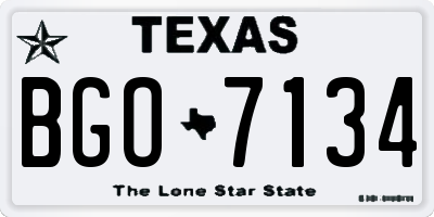 TX license plate BGO7134