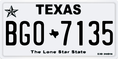 TX license plate BGO7135
