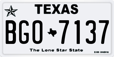 TX license plate BGO7137