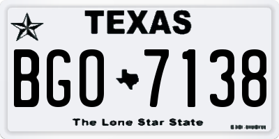 TX license plate BGO7138