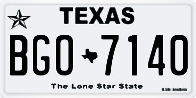 TX license plate BGO7140