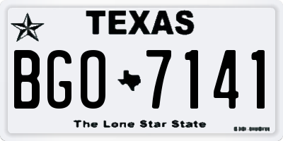TX license plate BGO7141