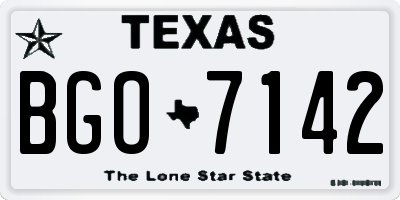 TX license plate BGO7142