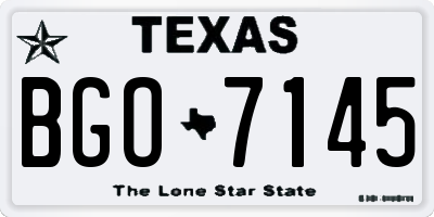 TX license plate BGO7145