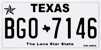 TX license plate BGO7146