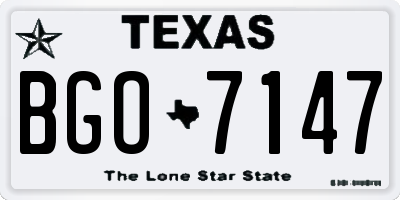 TX license plate BGO7147
