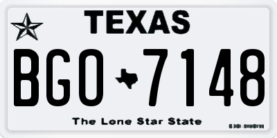 TX license plate BGO7148
