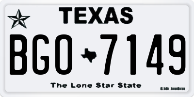 TX license plate BGO7149