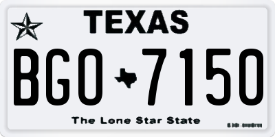 TX license plate BGO7150