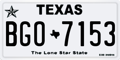TX license plate BGO7153