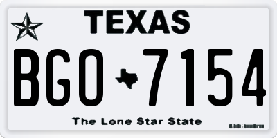 TX license plate BGO7154