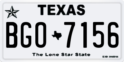 TX license plate BGO7156