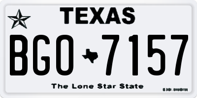 TX license plate BGO7157