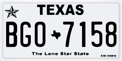 TX license plate BGO7158