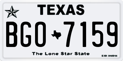 TX license plate BGO7159