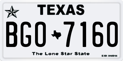 TX license plate BGO7160