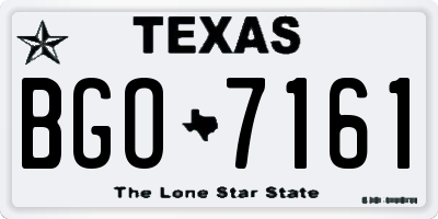 TX license plate BGO7161