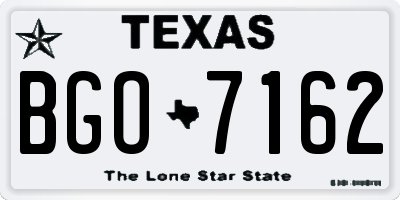 TX license plate BGO7162