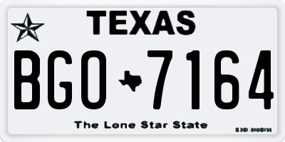 TX license plate BGO7164
