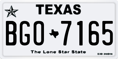 TX license plate BGO7165