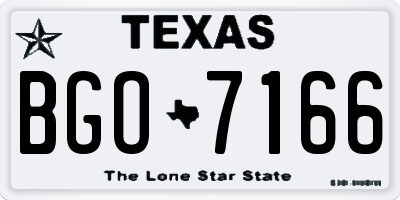 TX license plate BGO7166