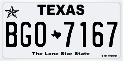TX license plate BGO7167