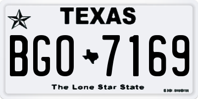 TX license plate BGO7169