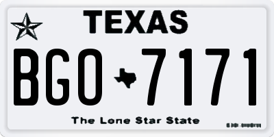 TX license plate BGO7171