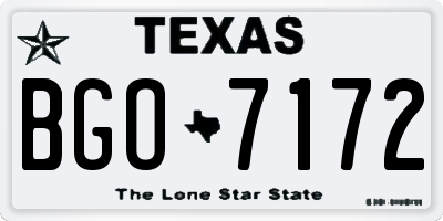TX license plate BGO7172