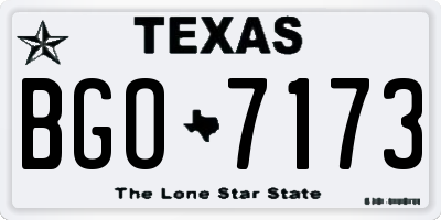 TX license plate BGO7173