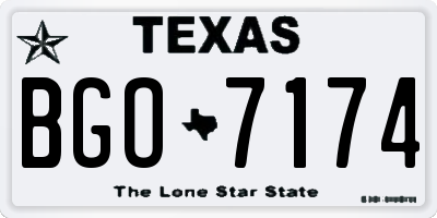 TX license plate BGO7174