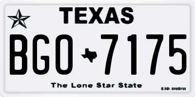 TX license plate BGO7175