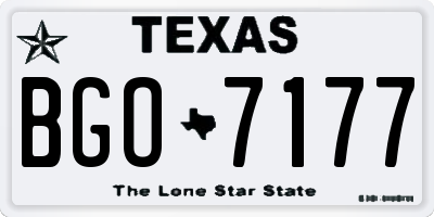 TX license plate BGO7177