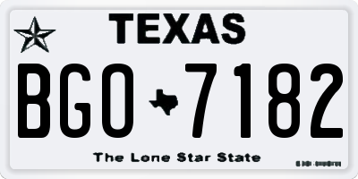 TX license plate BGO7182