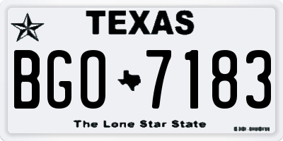 TX license plate BGO7183
