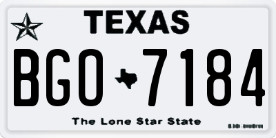 TX license plate BGO7184
