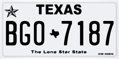 TX license plate BGO7187