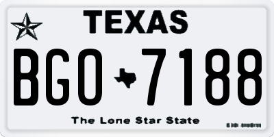 TX license plate BGO7188