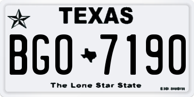 TX license plate BGO7190