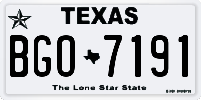 TX license plate BGO7191