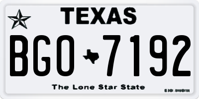 TX license plate BGO7192